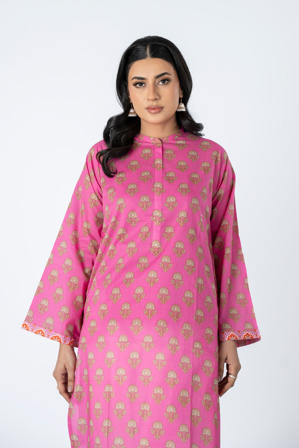 Printed Pink Lawn Pret Shirt by The Fabric Store, photo 3