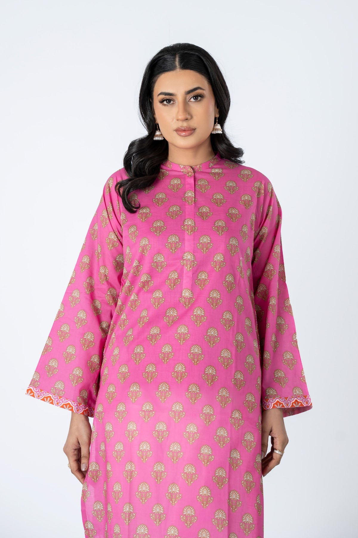 Printed Pink Lawn Pret Shirt by The Fabric Store, photo 3
