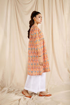 Printed Orange Lawn Pret Shirt by The Fabric Store, photo 3