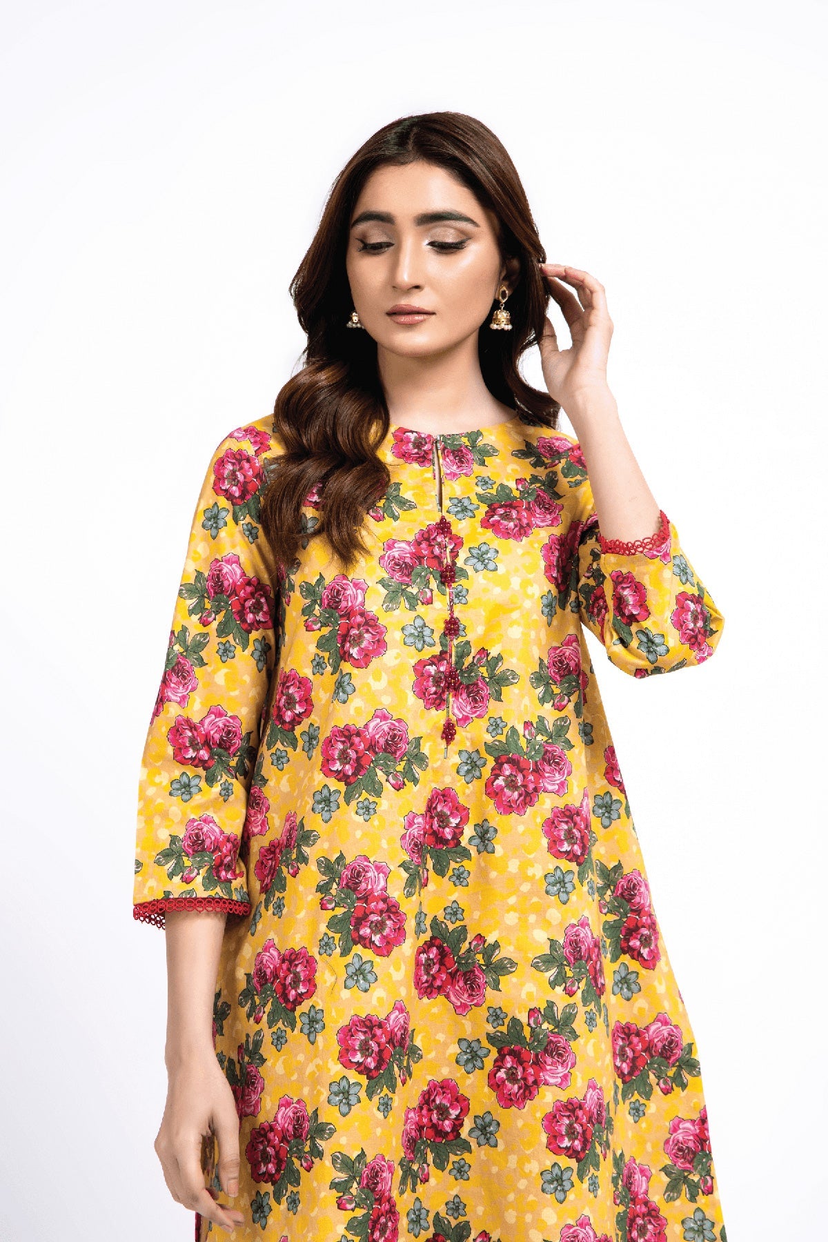 Printed Yellow Lawn 2-Piece Unstitched Suit by The Fabric Store, photo 4