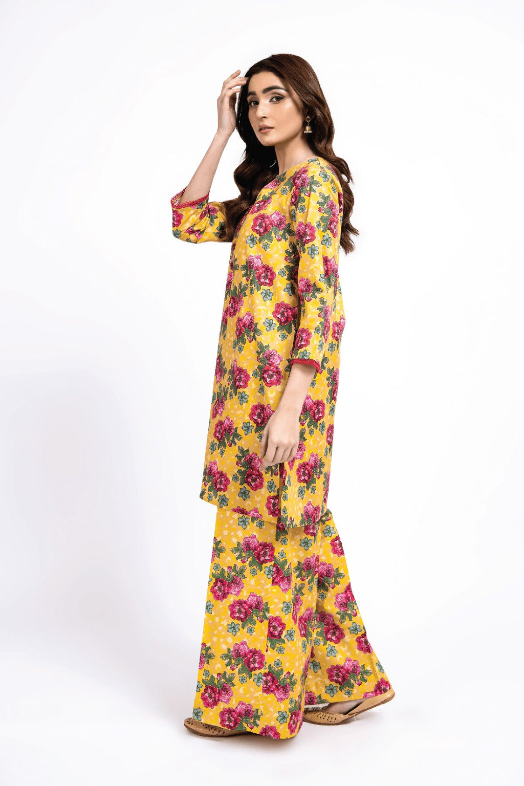 Printed Yellow Lawn 2-Piece Unstitched Suit by The Fabric Store, photo 2