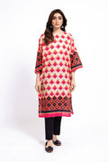 Printed Peach Lawn Pret Shirt by The Fabric Store