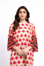 Printed Peach Lawn Pret Shirt by The Fabric Store, photo 2