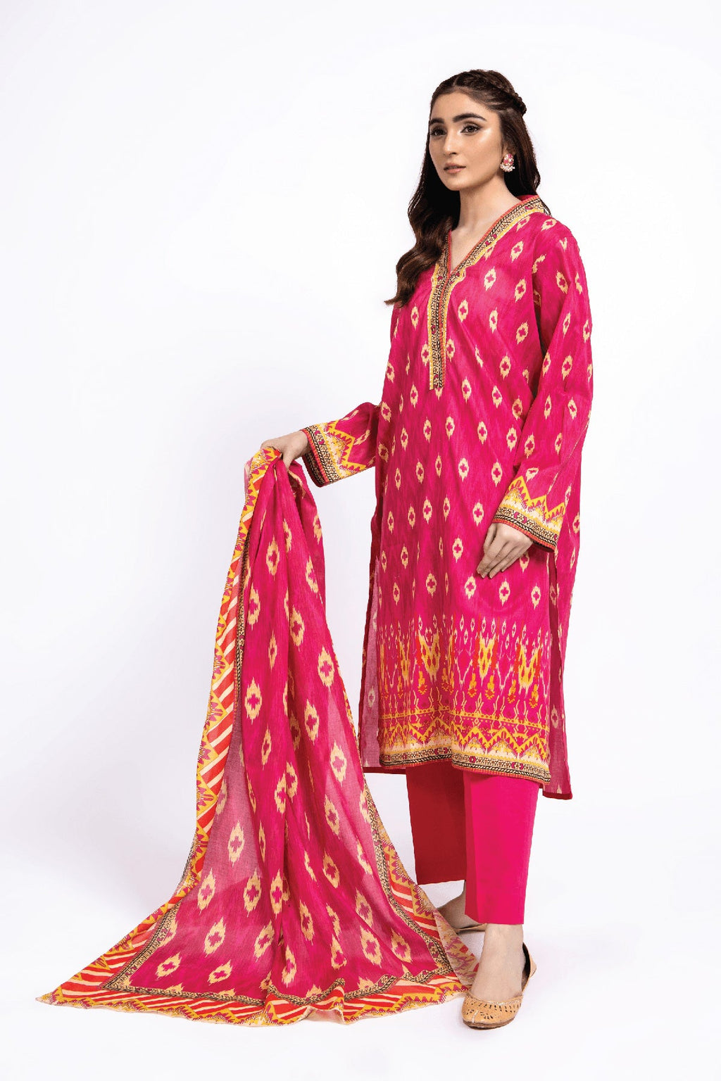 Printed Pink Lawn 3-Piece Pret Suit by The Fabric Store, photo 3