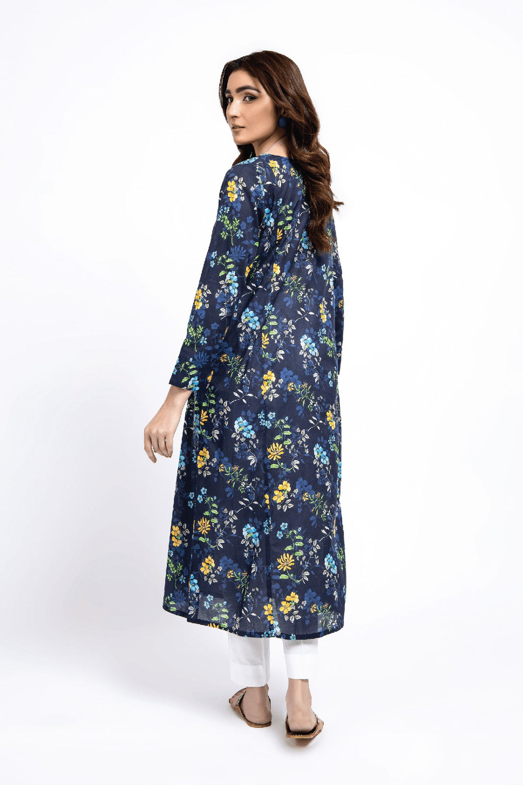 Printed Blue Lawn Pret Shirt by The Fabric Store, photo 3