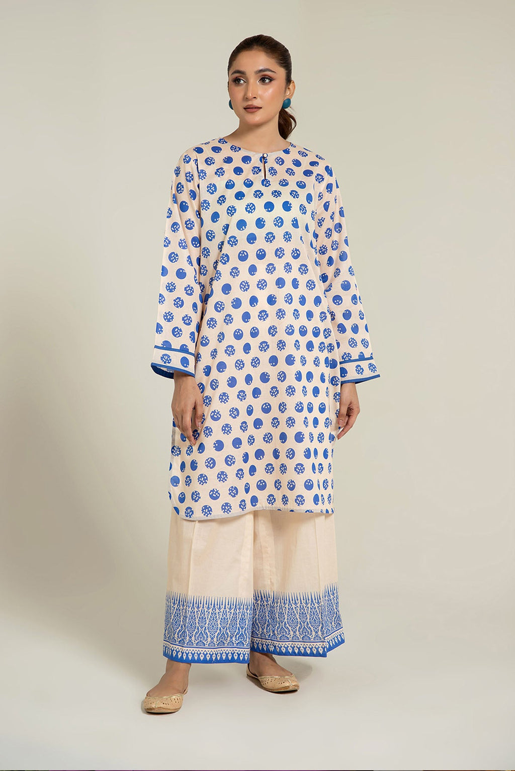 Printed Blue Lawn 2-Piece Pret Suit by The Fabric Store