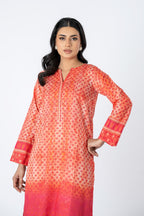 Printed Orange Lawn Pret Shirt by The Fabric Store, photo 3