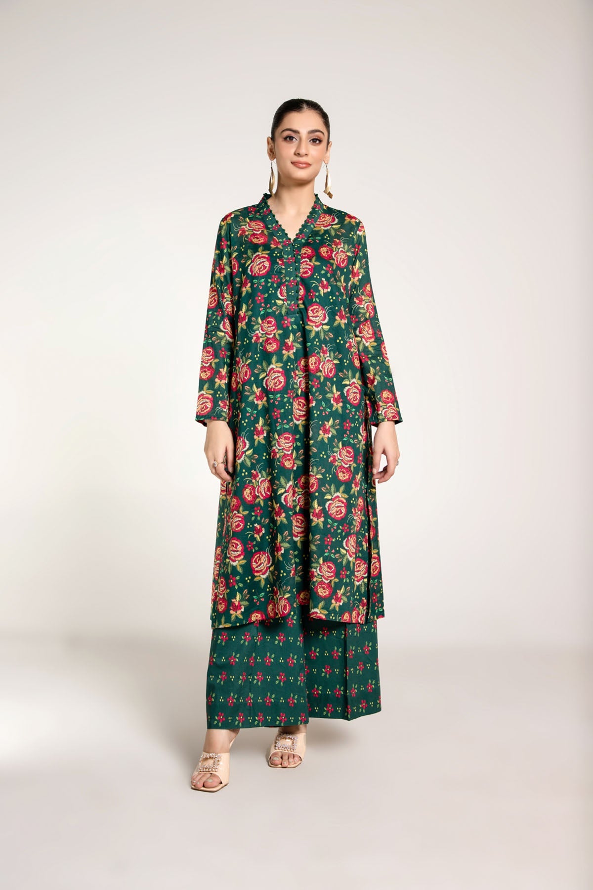 Printed Green Lawn 2-Piece Unstitched Suit by The Fabric Store