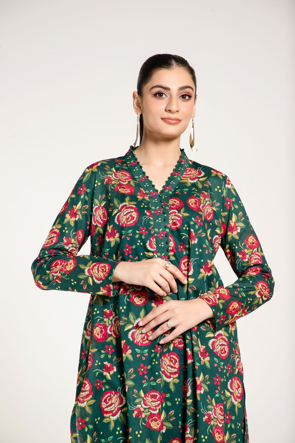 Printed Green Lawn 2-Piece Unstitched Suit by The Fabric Store, photo 4