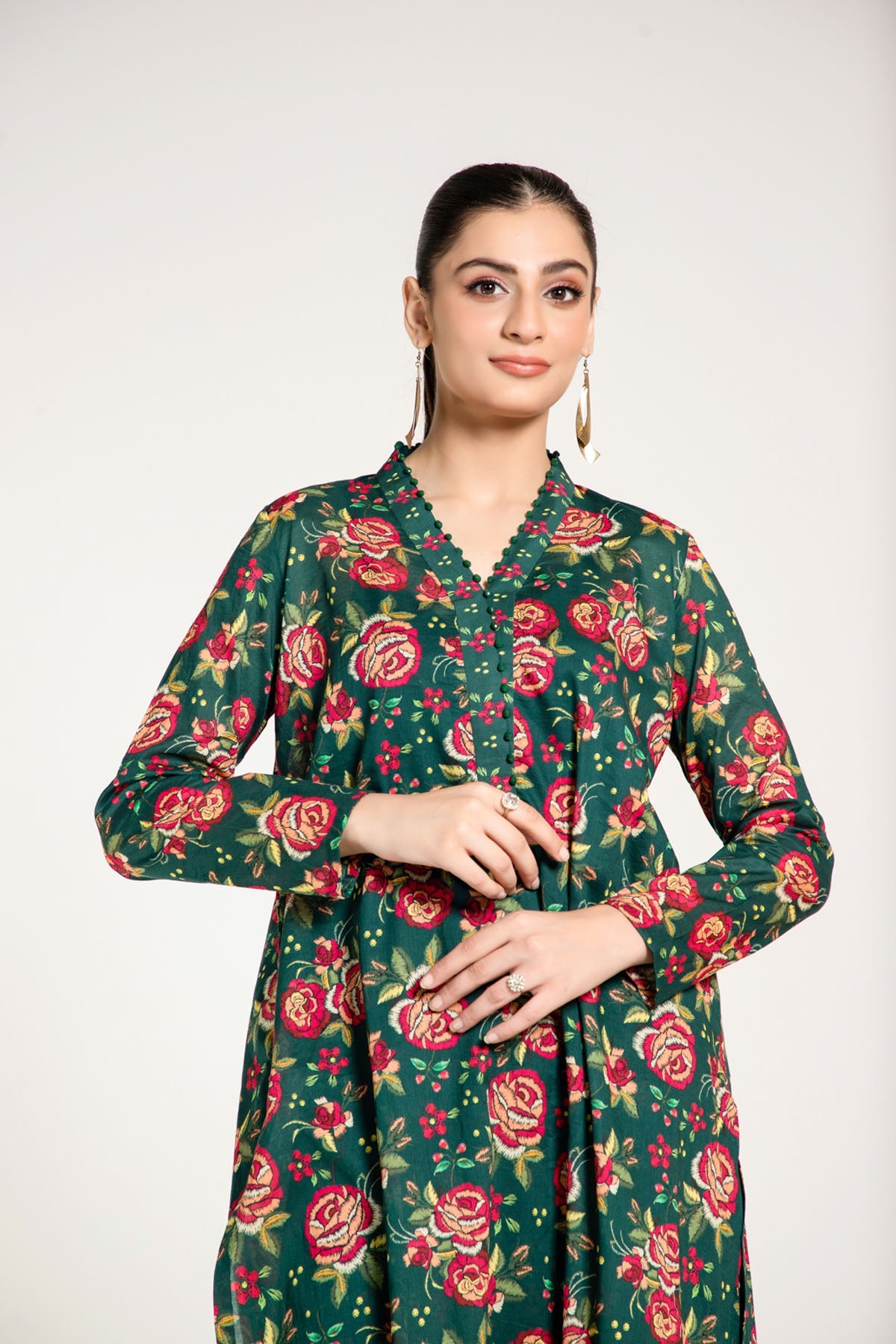 Printed Green Lawn 2-Piece Unstitched Suit by The Fabric Store, photo 4