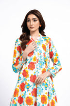 Printed Beige Lawn Pret Shirt by The Fabric Store, photo 3