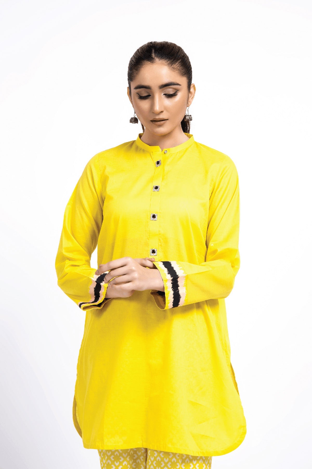 Printed Neon Green Lawn 2-Piece Pret Suit by The Fabric Store, photo 2