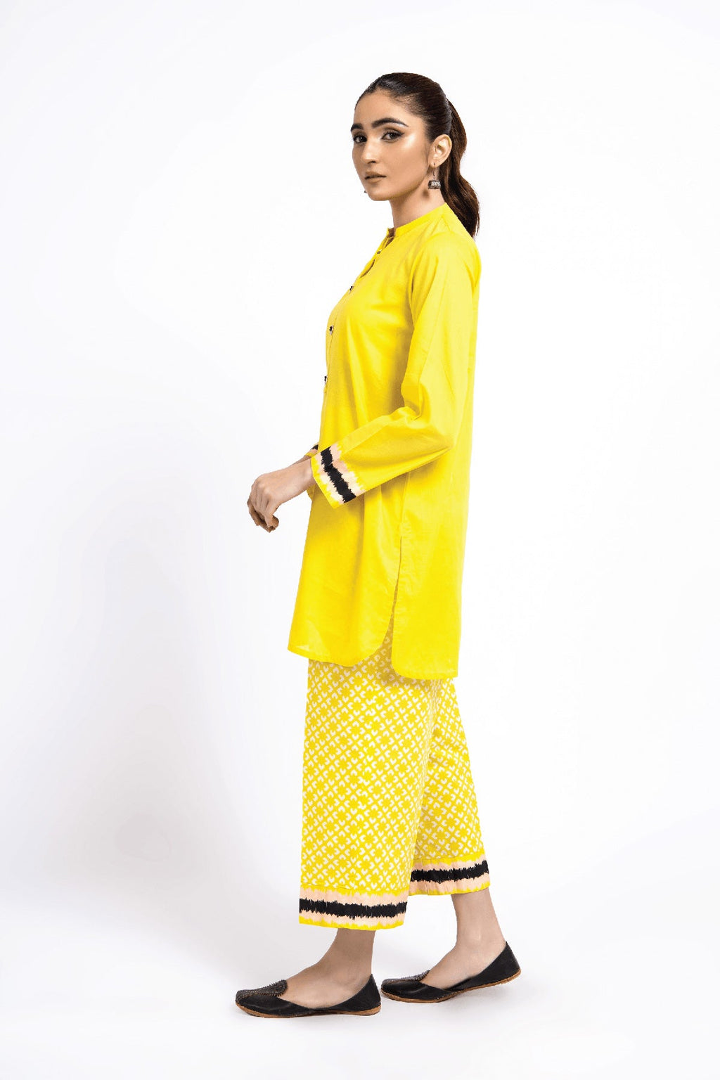 Printed Neon Green Lawn 2-Piece Pret Suit by The Fabric Store, photo 3
