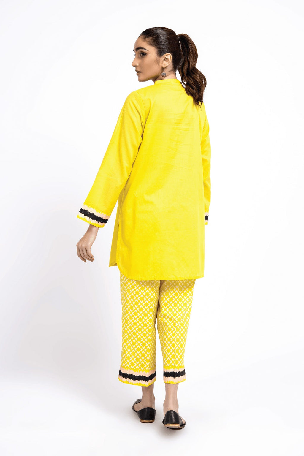 Printed Neon Green Lawn 2-Piece Pret Suit by The Fabric Store, photo 4