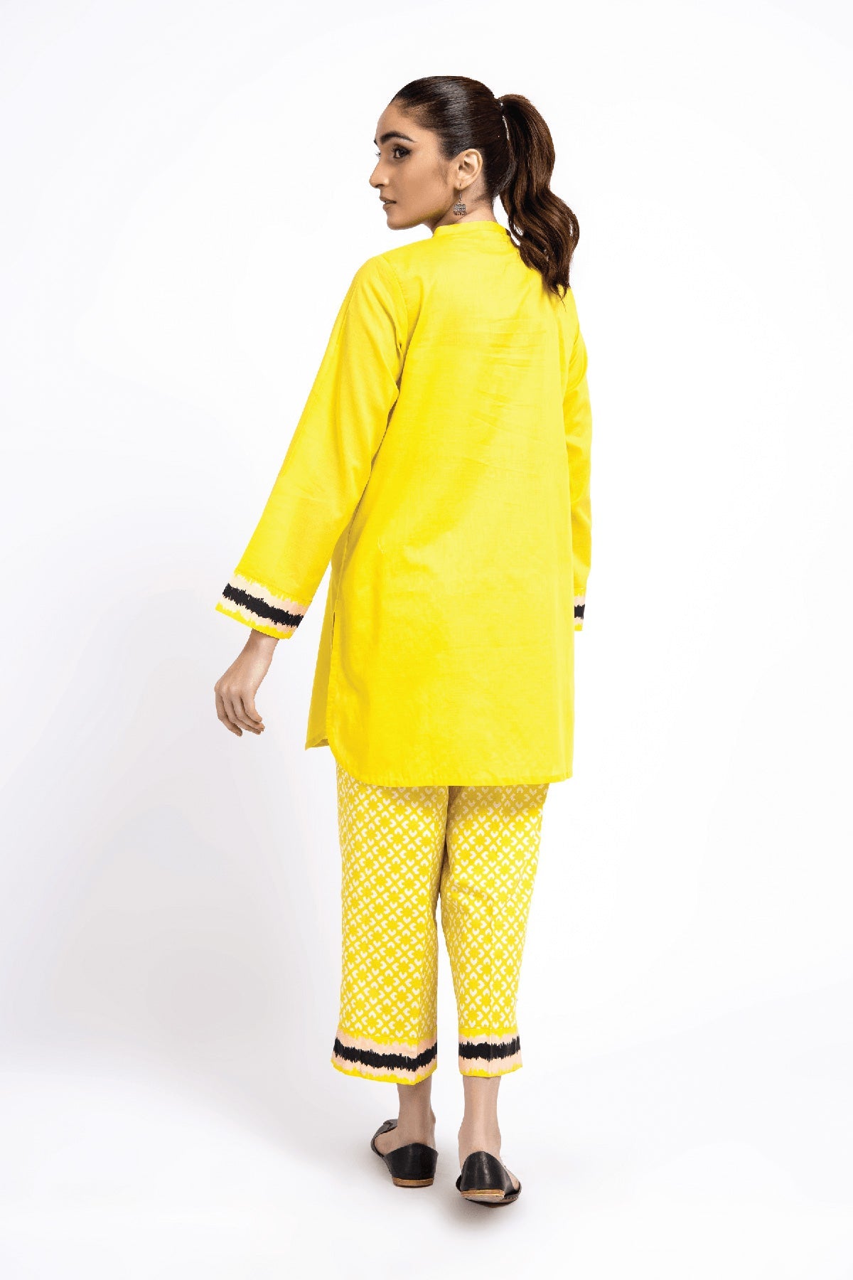 Printed Neon Green Lawn 2-Piece Pret Suit by The Fabric Store, photo 4