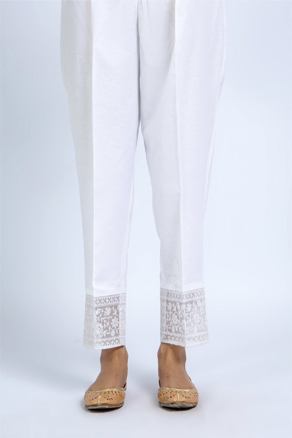 Embroidered White Cambric Pret Shirt by The Fabric Store