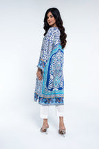Printed Blue Shamoz Silk Pret Shirt by The Fabric Store, photo 2