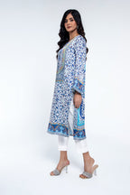 Printed Blue Shamoz Silk Pret Shirt by The Fabric Store, photo 3