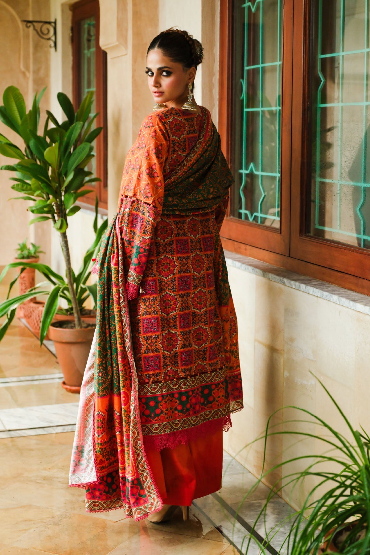 Printed Yellow Slub Khaddar 3-Piece Unstitched Suit by The Fabric Store, photo 2