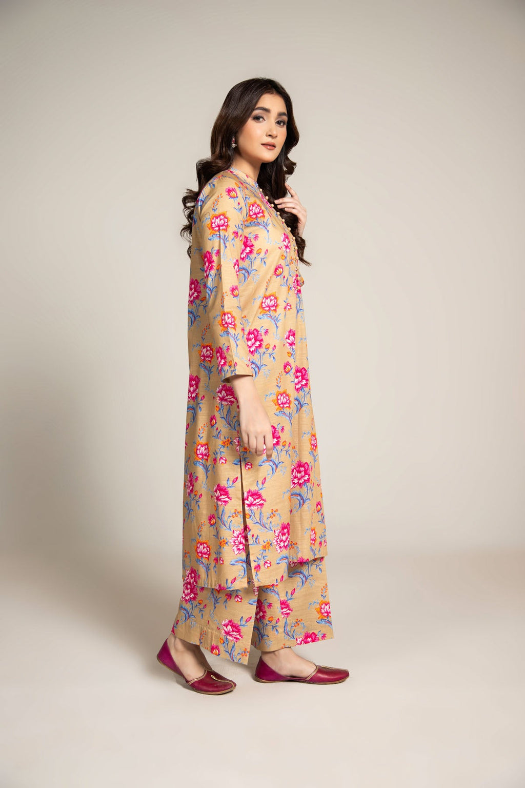Printed Beige Slub Khaddar 2-Piece Pret Suit by The Fabric Store, photo 4
