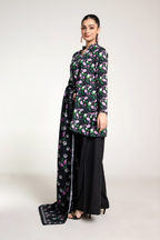 Printed Black Slub Khaddar 3-Piece Pret Suit by The Fabric Store, photo 2