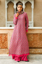 Printed Pink Linen 3-Piece Unstitched Suit by The Fabric Store