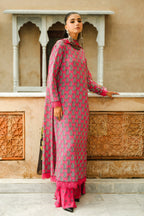 Printed Pink Linen 3-Piece Unstitched Suit by The Fabric Store, photo 3