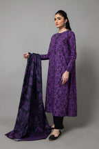Printed Purple Slub Khaddar 2-Piece Unstitched Suit by The Fabric Store, photo 2