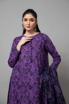 Printed Purple Slub Khaddar 2-Piece Unstitched Suit by The Fabric Store, photo 4