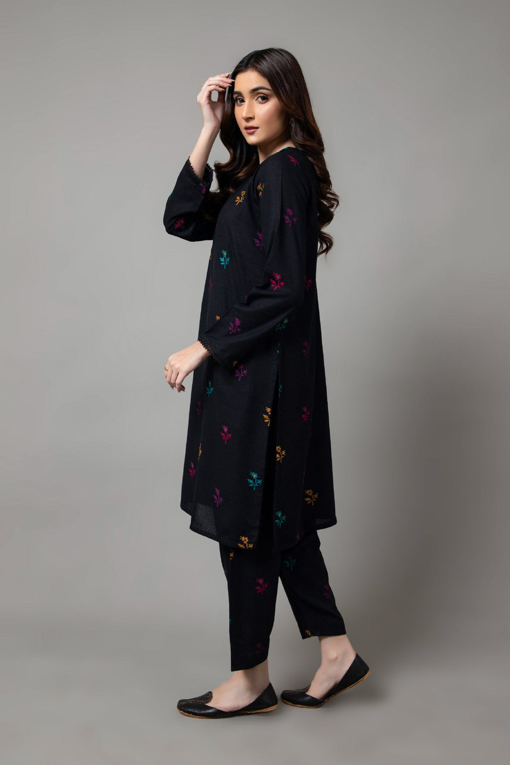Embroidered Black Karandi Lawn 2-Piece Pret Suit by The Fabric Store, photo 2