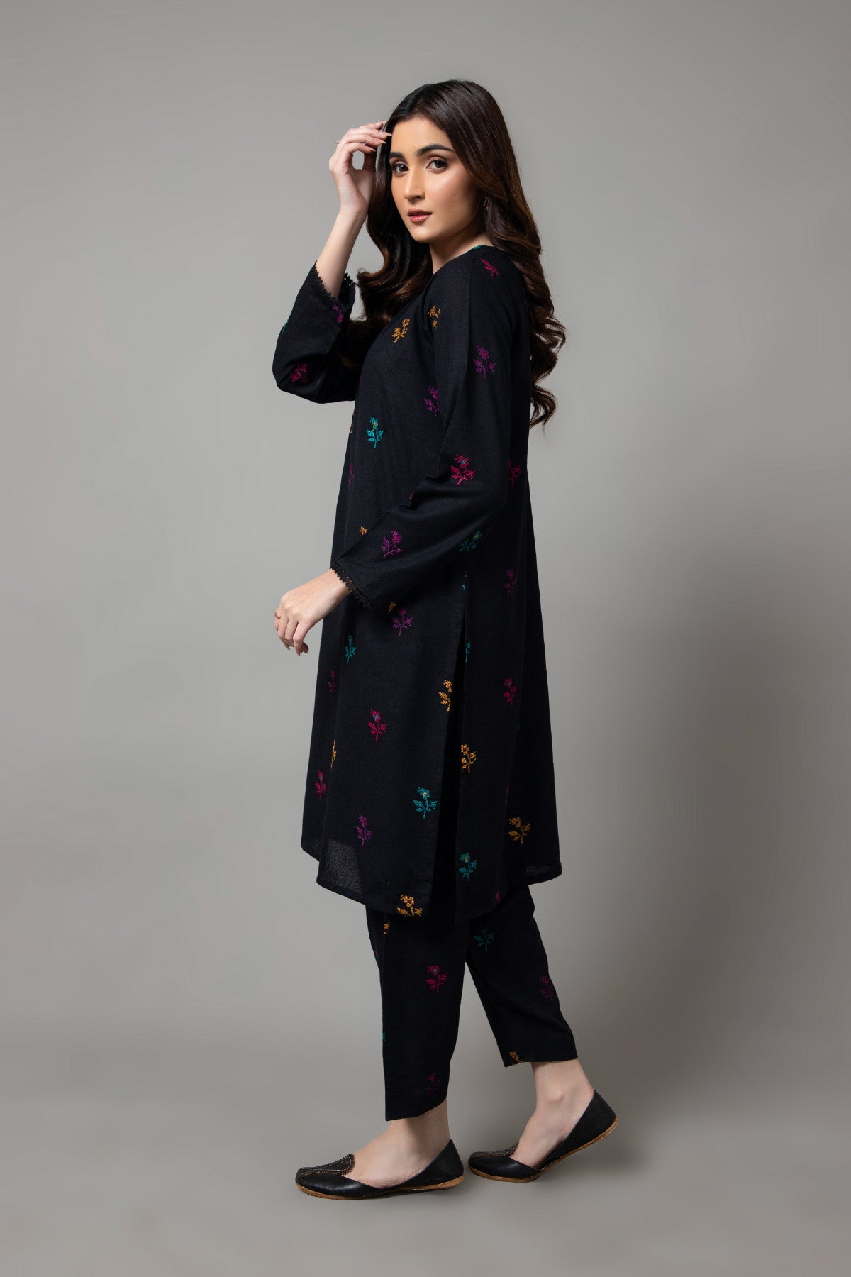 Embroidered Black Karandi Lawn 2-Piece Pret Suit by The Fabric Store, photo 2