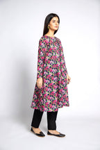 Printed Black Slub Khaddar Pret Shirt by The Fabric Store, photo 2