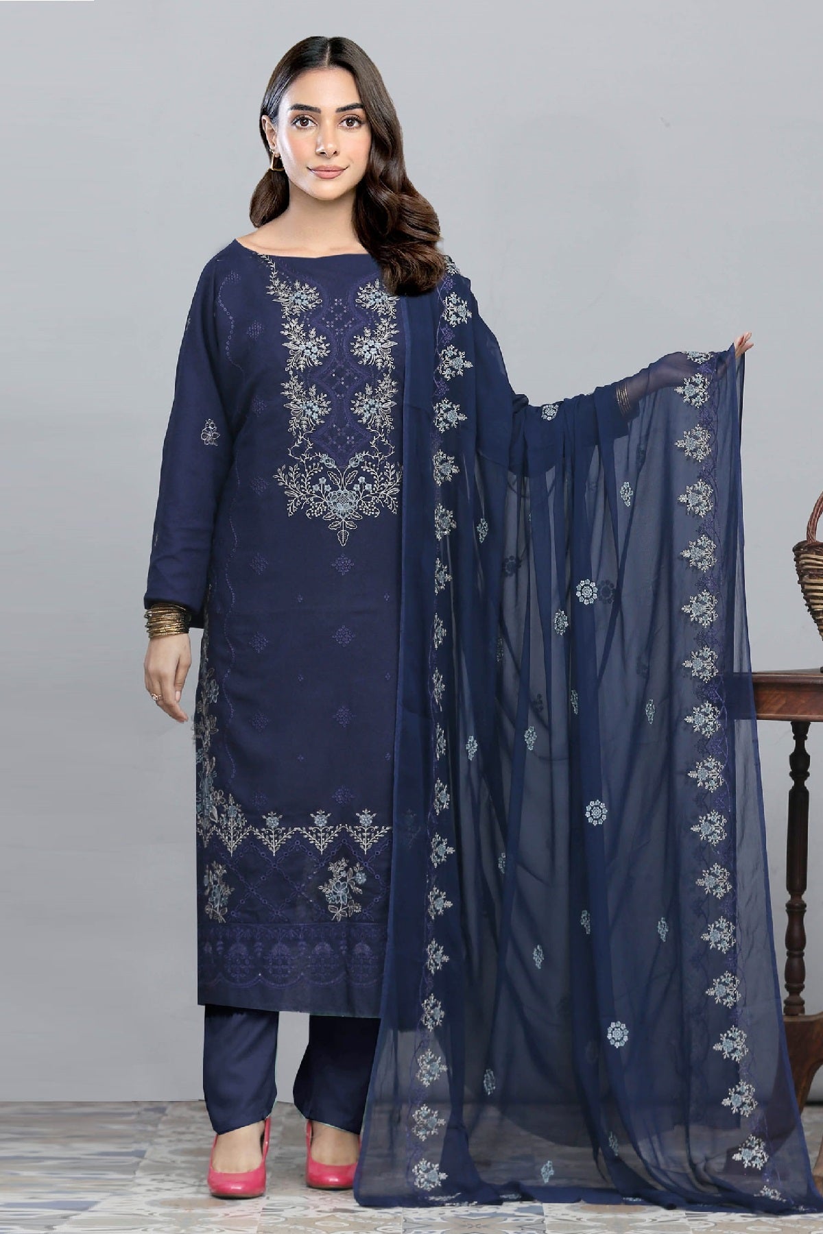 Ayla Zahra Karandi KR-424F – Ayla Zahra 3-piece unstitched suit