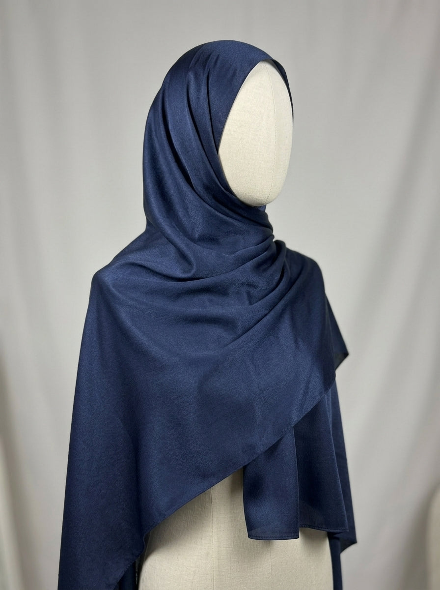 Navy Majesty Silk Hijab by Leema, photo 2