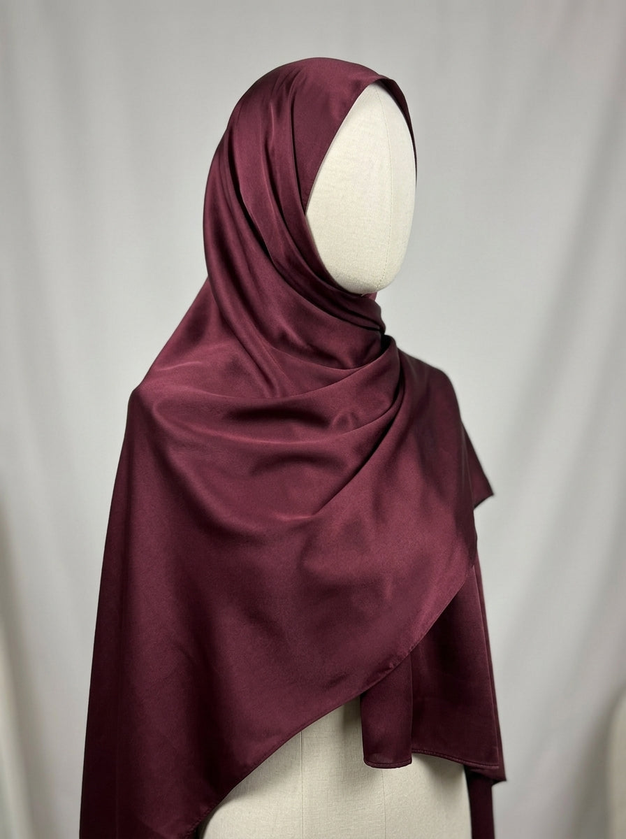 Burgundy Silk Hijab by Leema, photo 2