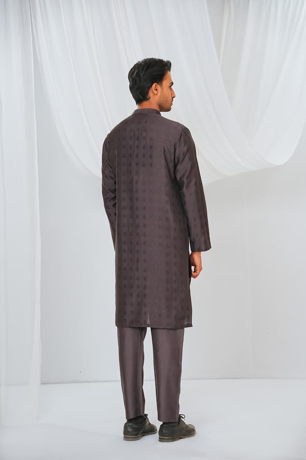 Grey Plain Kurta Pajama by Al Deebaj, photo 5