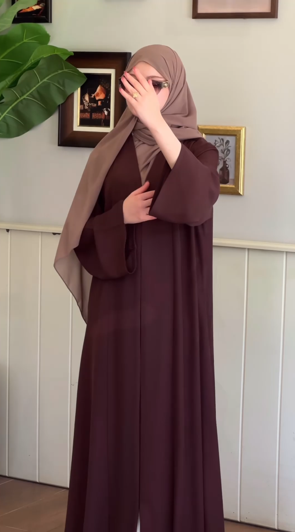 Hazelnut Open Abaya by Leema, photo 4