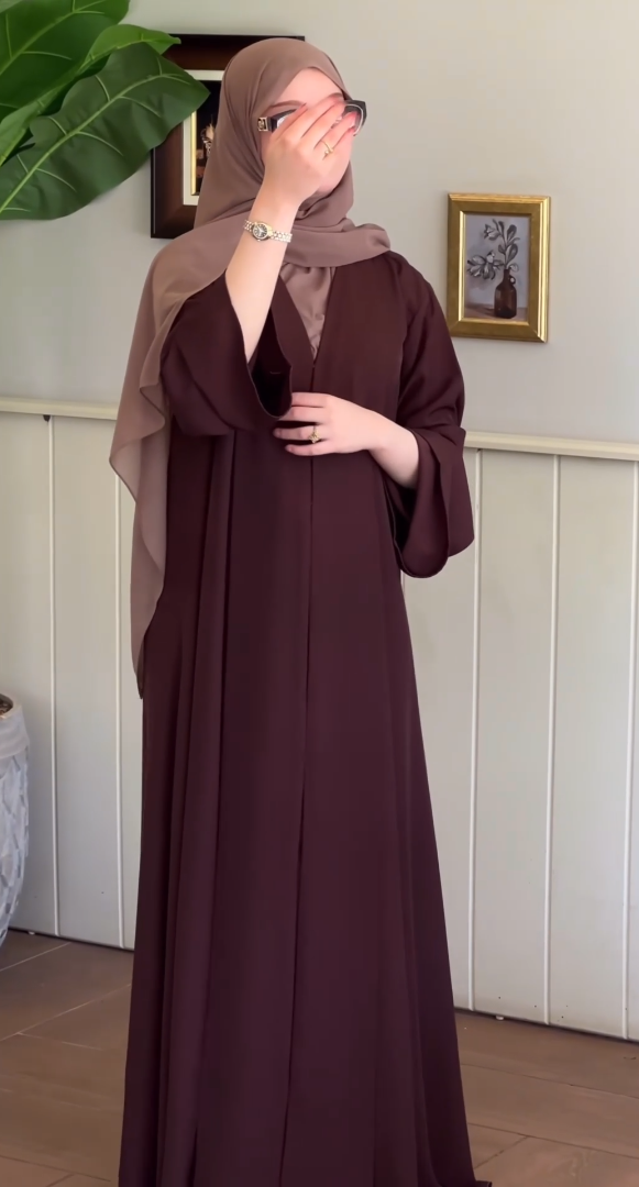 Hazelnut Open Abaya by Leema, photo 2