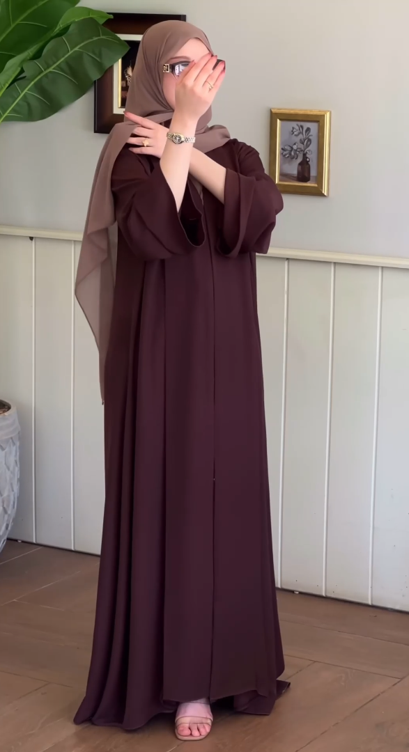 Hazelnut Open Abaya by Leema