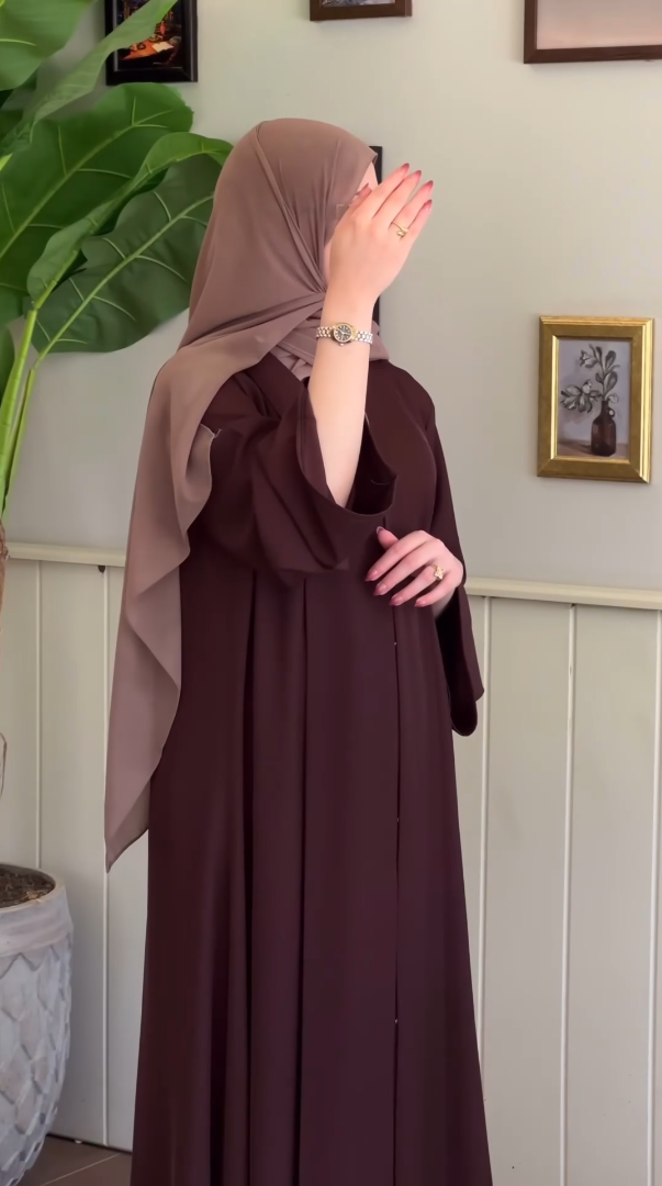 Hazelnut Open Abaya by Leema, photo 3