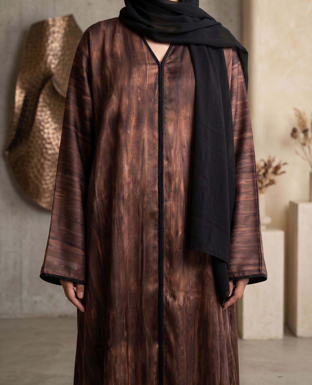 Hazel Mist Printed Abaya by Al Deebaj, photo 3