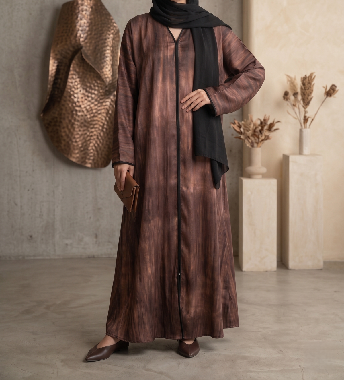 Hazel Mist Printed Abaya by Al Deebaj, photo 2