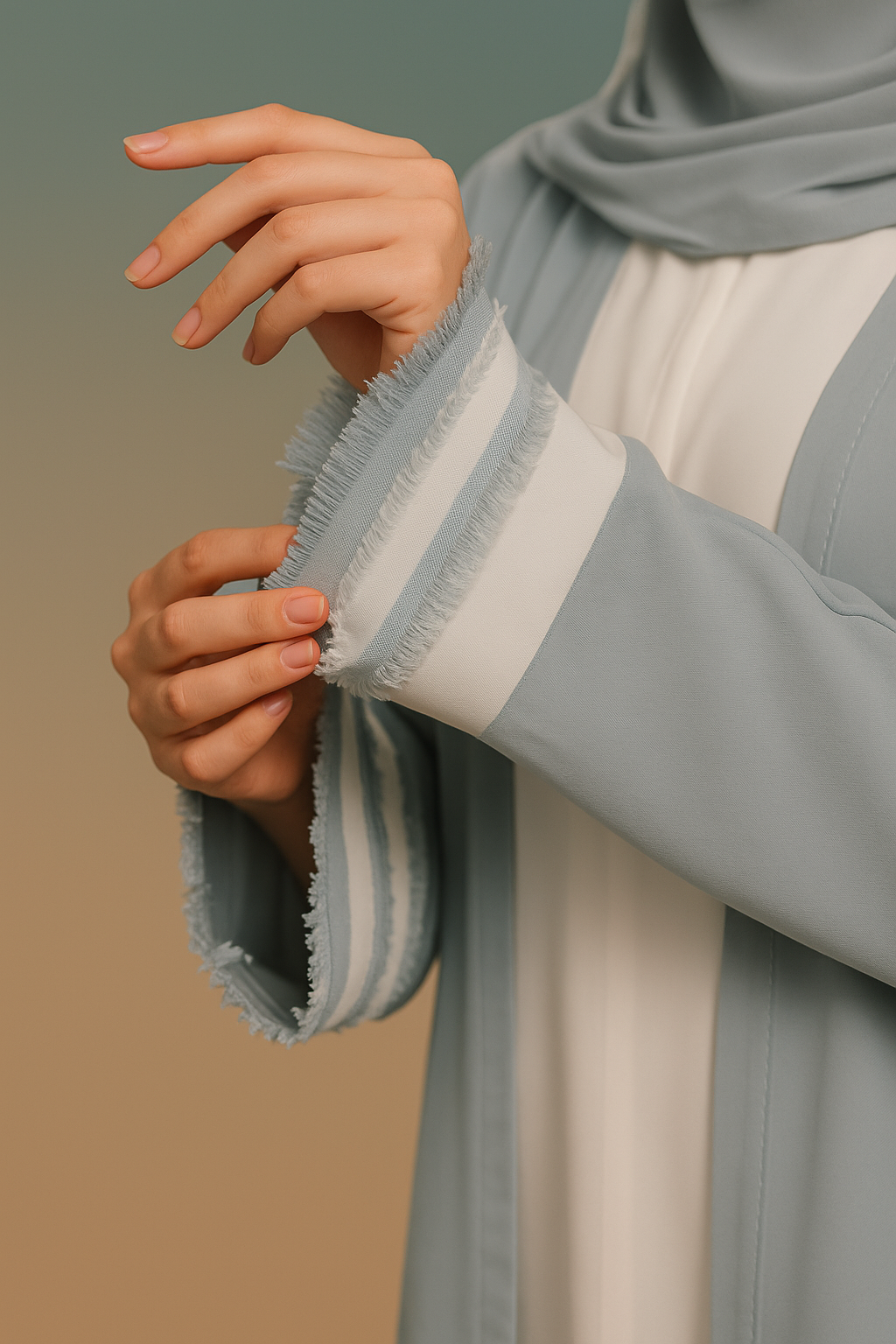 Zunaira Sky Blue Abaya by Al Deebaj, photo 3