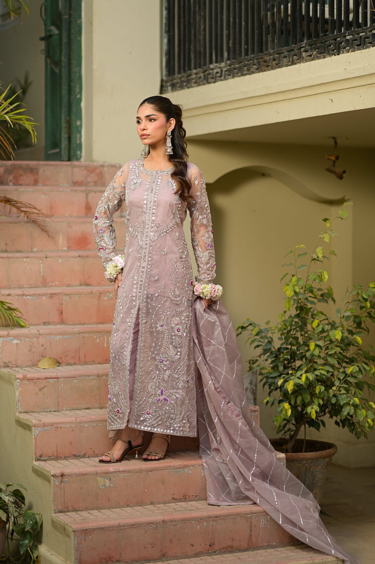 Sophia Lilac Organza 4-Piece Formal Suit by Kinza Khalid, photo 2