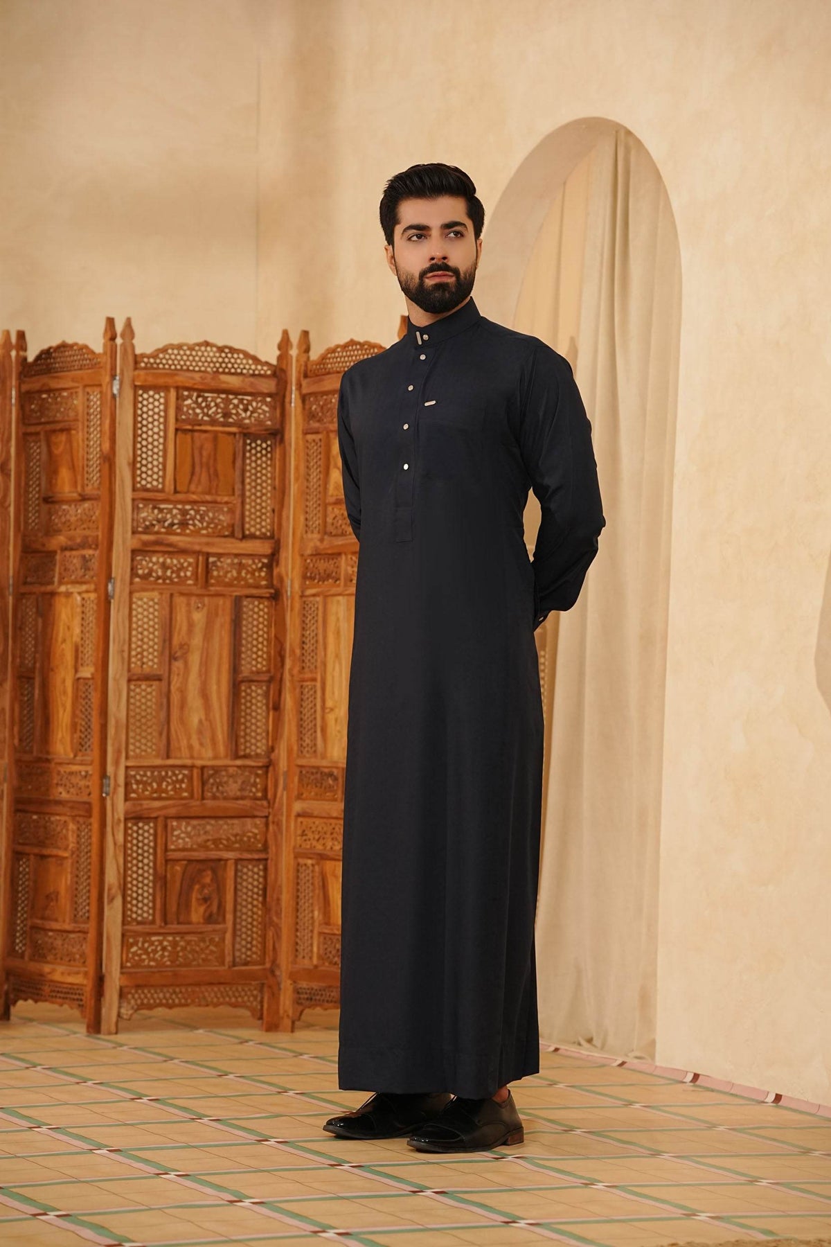Navy Saudi Jubbah by Al Deebaj
