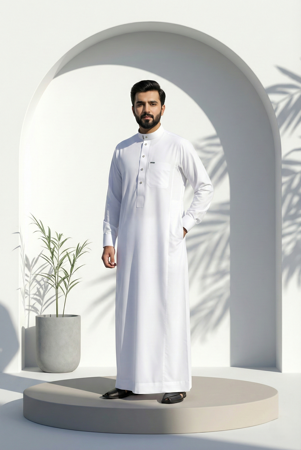 White Plain Jubbah by Al Deebaj, photo 4