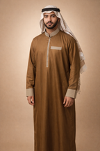 Mustard Zipper Jubbah by Al Deebaj, photo 3