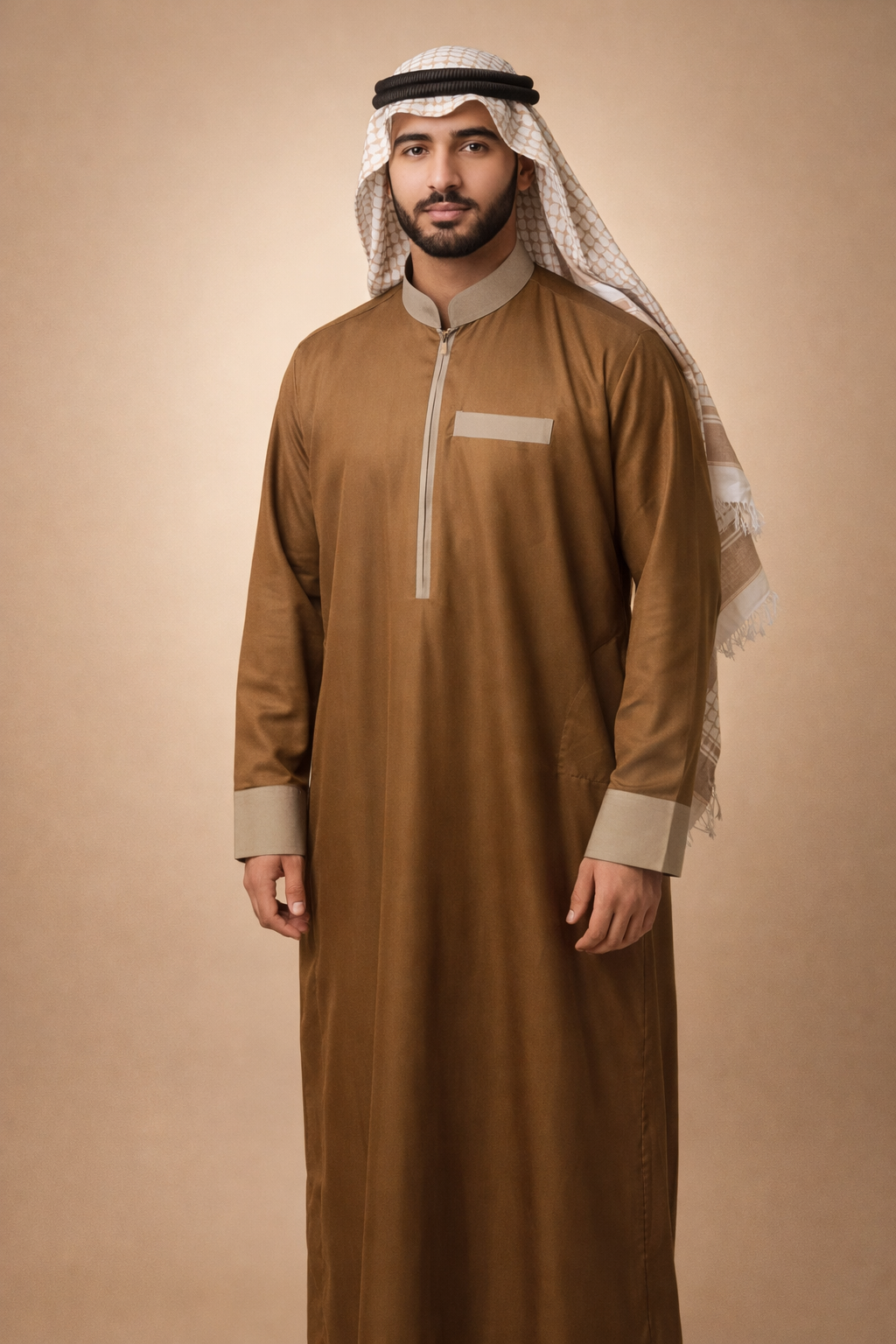 Mustard Zipper Jubbah by Al Deebaj, photo 3