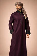 Burgundy Zipper Jubbah by Al Deebaj, photo 4