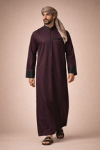Burgundy Zipper Jubbah by Al Deebaj, photo 2